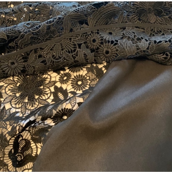 Milly Size 8 Black Lace Overlay Fit and Flare dress size 8 LBD - Picture 7 of 15